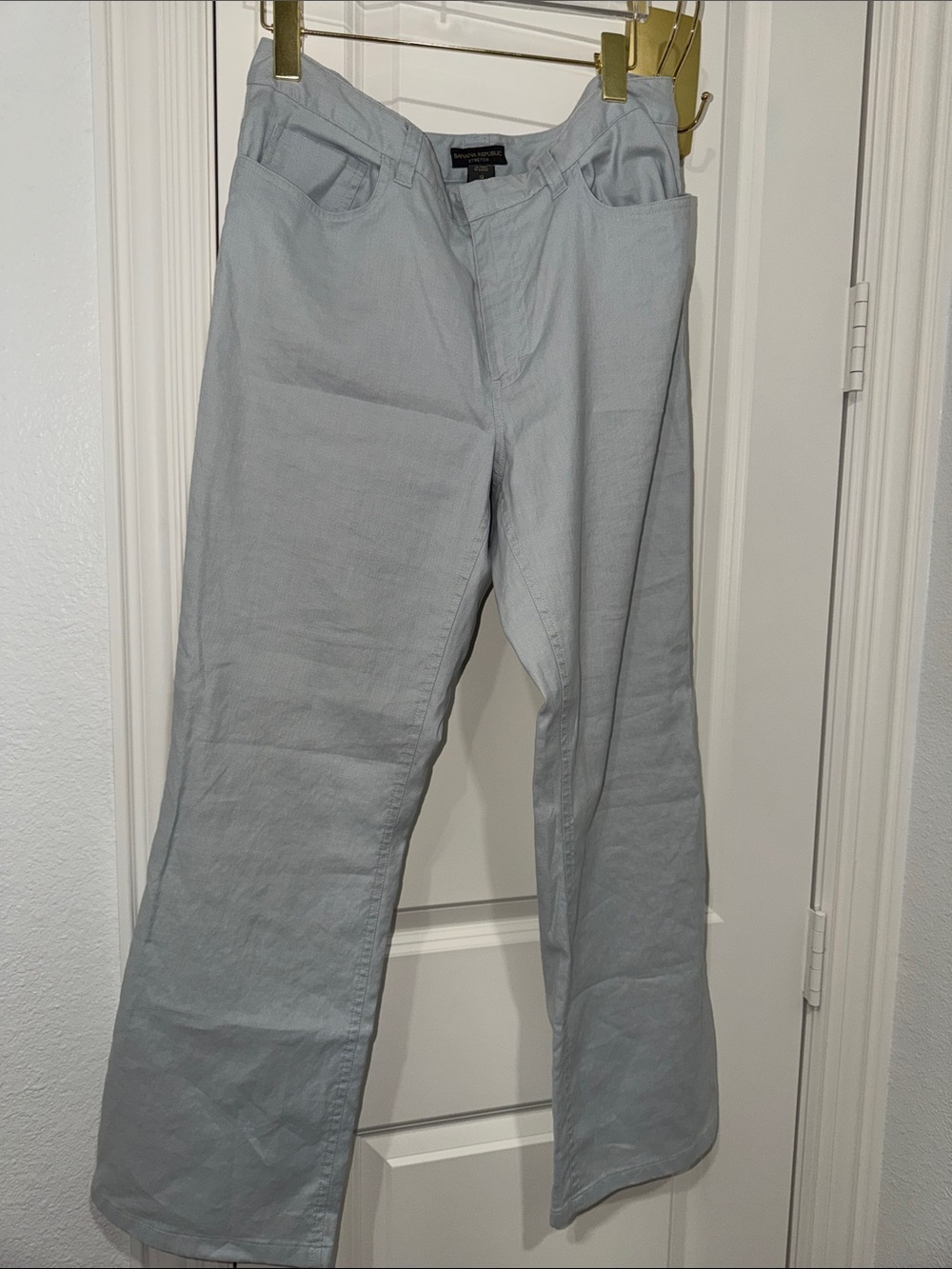 Banana Republic Light Blue linen bootcut pant